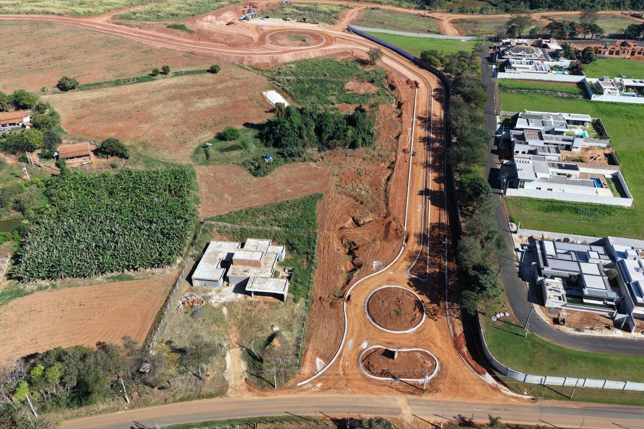 Vista aérea da portaria em obras